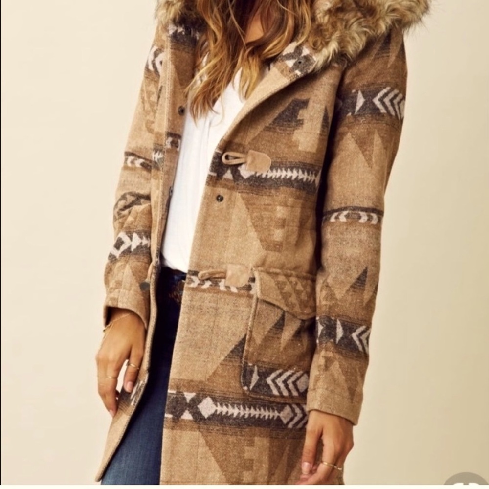 BB Dakota fur-trimmed southwest coat